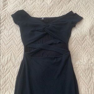 Body con cut out ribbed LBD